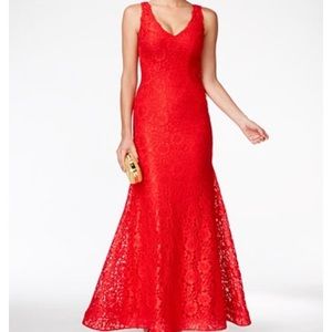Xscape red lace dress